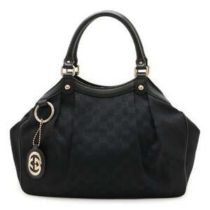 GUCCI Black Leather Tote Bag